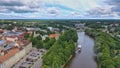 Aerial view of Tartu skyline on a cloudy summer day Royalty Free Stock Photo