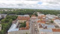 Aerial view of Tartu skyline on a cloudy summer day Royalty Free Stock Photo