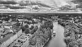 Aerial view of Tartu skyline on a cloudy summer day Royalty Free Stock Photo