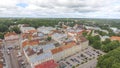 Aerial view of Tartu skyline on a cloudy summer day Royalty Free Stock Photo