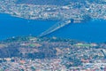 Aerial view of Tasman bridge in Hobart, Australia Royalty Free Stock Photo