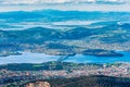Aerial view of Tasman Bridge and Hobart, Tasmania