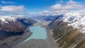 Aerial view of Tasman Lake, Mount Cook National Park, New Zealand Royalty Free Stock Photo