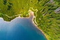 Aerial view of Tatra Mountains lake. Royalty Free Stock Photo