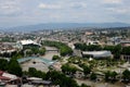 Aerial view of Tbilisi with Peace Bridge Presidential Palace Studio Fuksas Georgia