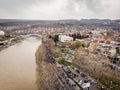 . Aerial view Tbilisi tragedy anniversary demonstration