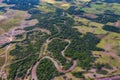 Aerial view of the Tebicuary River in Paraguay between Natalicio Talavera and Mauricio JosÃÂ© Troche from a height of 500 meters. Royalty Free Stock Photo