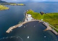 Aerial view of Teelin Bay in County Donegal on the Wild Atlantic Way in Ireland Royalty Free Stock Photo