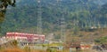 Aerial view of Teesta hydro electric power plant, combined cycle power plant electricity generating station industry