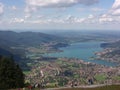 Aerial view of the Tegernsee and the blue sky Royalty Free Stock Photo