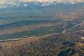 Aerial view of Tekes river in Xinjiang Uyghur Autonomous Region, Chi Royalty Free Stock Photo