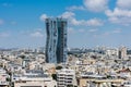 Aerial view of Tel Aviv City with modern skylines against the blue sky in the downtown of Tel Aviv, Israel