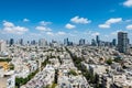 Aerial view of Tel Aviv City with modern skylines against the blue sky in the downtown of Tel Aviv, Israel