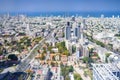 Aerial view of tel aviv skyline with urban skyscrapers and blue sky, Israel Royalty Free Stock Photo