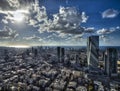 Aerial view of tel aviv skyline with urban skyscrapers, Israel Royalty Free Stock Photo