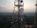 Aerial view of telecommunication tower