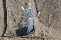 Aerial view of telecommunications towers with 4G and 5G cellular networks Royalty Free Stock Photo