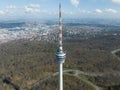 Stuttgart tv tower, Stuttgart skyline, Aerial view and panorama in Germany.