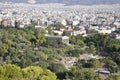 Aerial view of Temple of Hephaistos from Athens in Greece