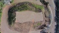 Aerial view of Temple Mound at Kolomoki Mounds Complex Royalty Free Stock Photo