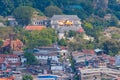 Aerial view of the Temple of the sacred tooth relic in Kandy, Sr Royalty Free Stock Photo