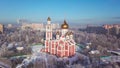 Aerial view of temple of St. George in Odintsovo