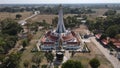 Aerial view temple Thai landmark beautiful large modern design