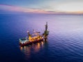 Aerial View of Tender Drilling Oil Rig Barge Oil Rig Royalty Free Stock Photo