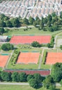 Aerial View with Tennis Courts