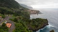 Aerial view of terace farming on tropical island. Royalty Free Stock Photo