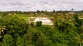 Aerial view terraces filled with water and ready for planting rice.