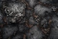 Aerial view of the texture of a solidifying lava field, close-up