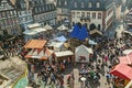 Aerial view of the 24th Barbarossamarkt festival in Gelnhausen