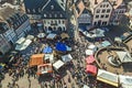 Aerial view of the 24th Barbarossamarkt festival in Gelnhausen