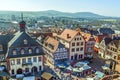 Aerial view of the 24th Barbarossamarkt festival in Gelnhausen