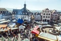 Aerial view of the 24th Barbarossamarkt festival in Gelnhausen