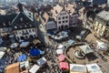 Aerial view of the 24th Barbarossamarkt festival in Gelnhausen