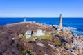 Thacher Island Lighthouses, Cape Ann, Massachusetts Royalty Free Stock Photo
