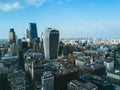 Aerial view of the Thames Shard and Tower Bridge in the city of London Royalty Free Stock Photo