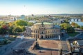 Aerial view of Theaterplatz and Semperoper Opera House - Dresden, Saxony, Germany Royalty Free Stock Photo
