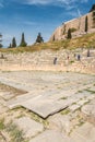 Aerial view of the theatre of Dionysus in Athens, Greece Royalty Free Stock Photo