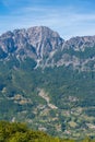 Aerial view of Theth village in Albania