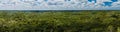 Aerial view of the thick jungle around the ruins of the Mayan city Coba, Mexi Royalty Free Stock Photo