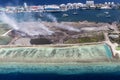 Aerial View of Thilafushi Island, Industrial Area, North Male Atoll, Maldives