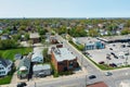 Aerial view of Thorold, Ontario, Canada in early spring