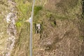 Aerial view of the Thorr National School in Meencorwick by Crolly, County Donegal - Ireland