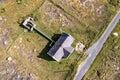 Aerial view of the Thorr National School in Meencorwick by Crolly, County Donegal - Ireland