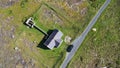 Aerial view of the Thorr National School in Meencorwick by Crolly, County Donegal - Ireland
