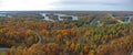 Aerial view of Thousand Islands in fall, New York, USA