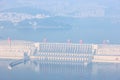 Aerial view of the three gorges dam in morning Royalty Free Stock Photo